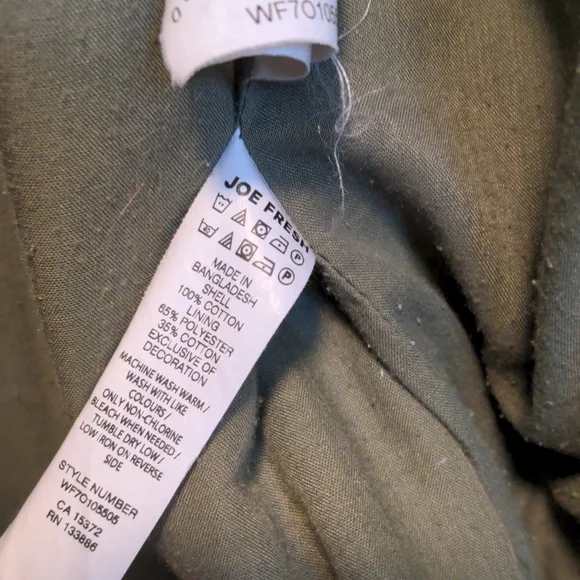 Joe Fresh Olive Green Floral Utility Jacket - Picture 7 of 7